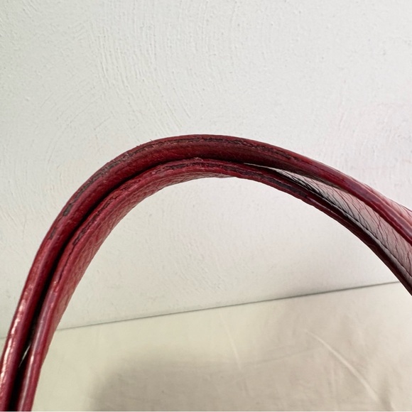 TORY BURCH Glazed Bombe Leather Tote Shoulder Bag - Picture 4 of 16